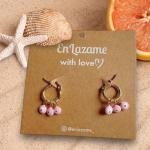 EnLazame Aretes Argollas Pink Evil Eye