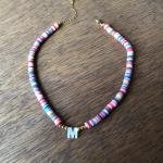 EnLazame Collar Multicolor + inicial nácar